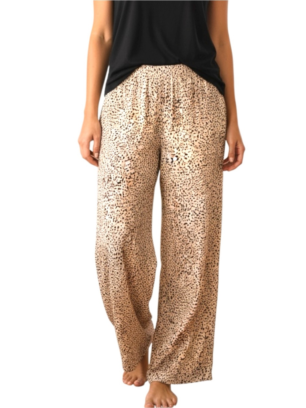 Simply Vera Vera Wang wide-leg palazzo pants, Lounge, Cheetah Print, Size XL